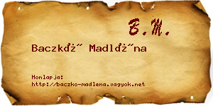 Baczkó Madléna névjegykártya